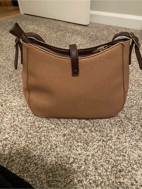 Calin Collection Tan & Brown Small Purse With Adjustable Strap